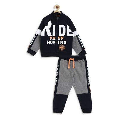 Printed Front Open Tracksuit (2Pc)
